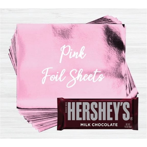 Pink Candy Bar Foil for Wrapping Chocolate Candy Bars - Pack of 40