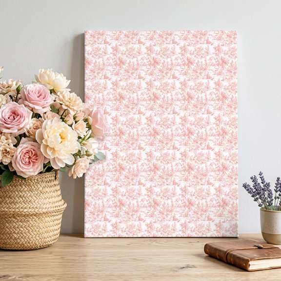 Pink Canvas Wall Art, Cycling Pattern Framed Canvas Wall Decor Picture Print Artwork Decorations for Living Room Office Ready to Hang 10" x 8"