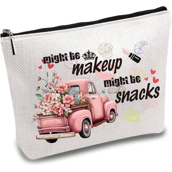 Pink Car Canvas Makeup Bags Cosmetic Bag Multi Purpose Pen Case with Metal Zipper Toiletry Travel Bag for Women Keys Pencil Lipstick Card Inspirational Birthday Gifts 10x7Inch colorful DIY
