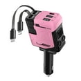 thumbnail image 1 of Pink Car Fast Charging 120W On-Board Charger, Retractable Car Charger with Retractable Cables, 4 in 1 Super Fast Car Phone Charger, 2 USB Ports Car Charger Adapter, 1 of 2