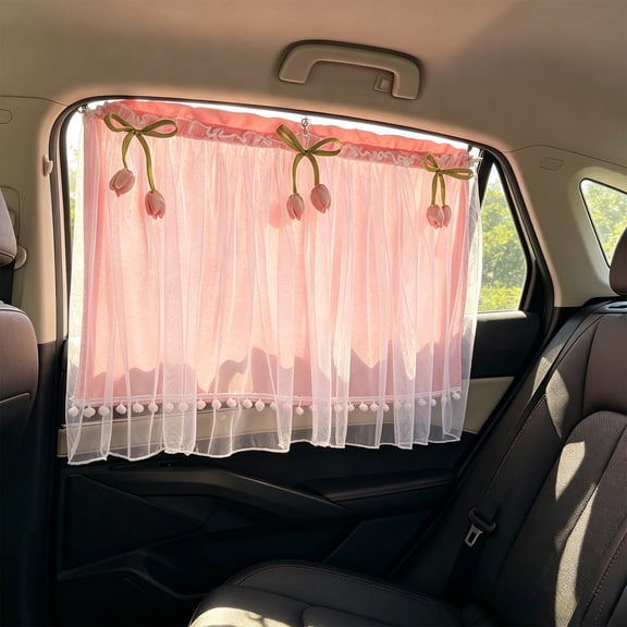 Pink Car Suction Cup Window Sun Shade Curtain UV Protection Privacy Cover for Most Vehicles,B