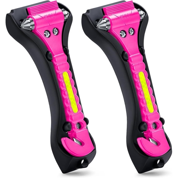 Pink Car Window Breaker, Glass Breaker, Window Breaker Seatbelt Cutter, 2-in-1 Car Safety Hammer with One Second Emergency Glass Hammer, Safety Emergency Car Escape Tool for Car, Office