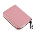 thumbnail image 1 of Pink Card Holder Wallet for Men Women with 20 Slots, Small Credit Card Case Organizer for IDs Gift Cards Business Cards, Zipper Binder Card Book for Travel Daily Use, 1 of 4