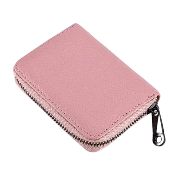 Pink Card Holder Wallet for Men Women with 20 Slots, Small Credit Card Case Organizer for IDs Gift Cards Business Cards, Zipper Binder Card Book for Travel Daily Use
