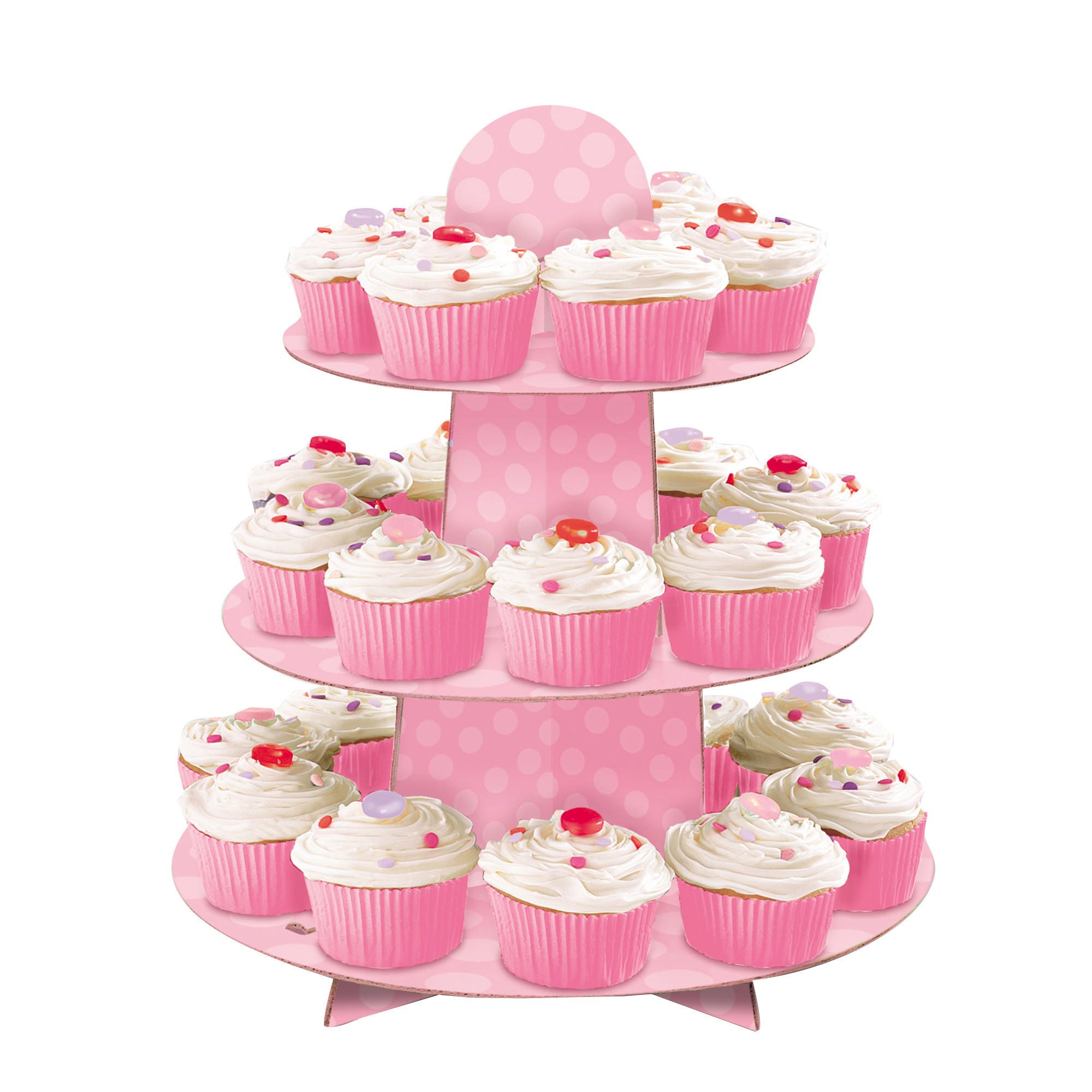 Pink Cardboard Cupcake Stand, 1.1ft x 11.75in - image 1 of 3