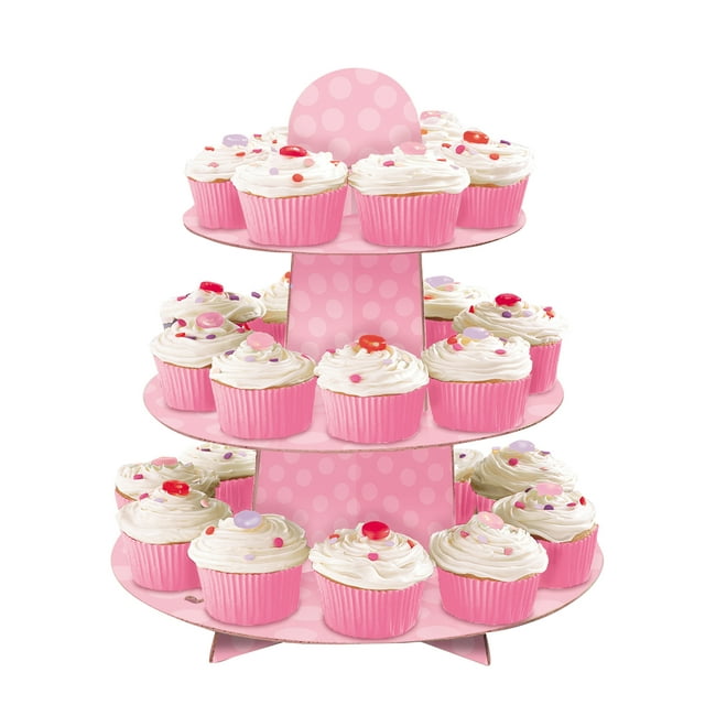 Pink Cardboard Cupcake Stand, 1.1ft x 11.75in