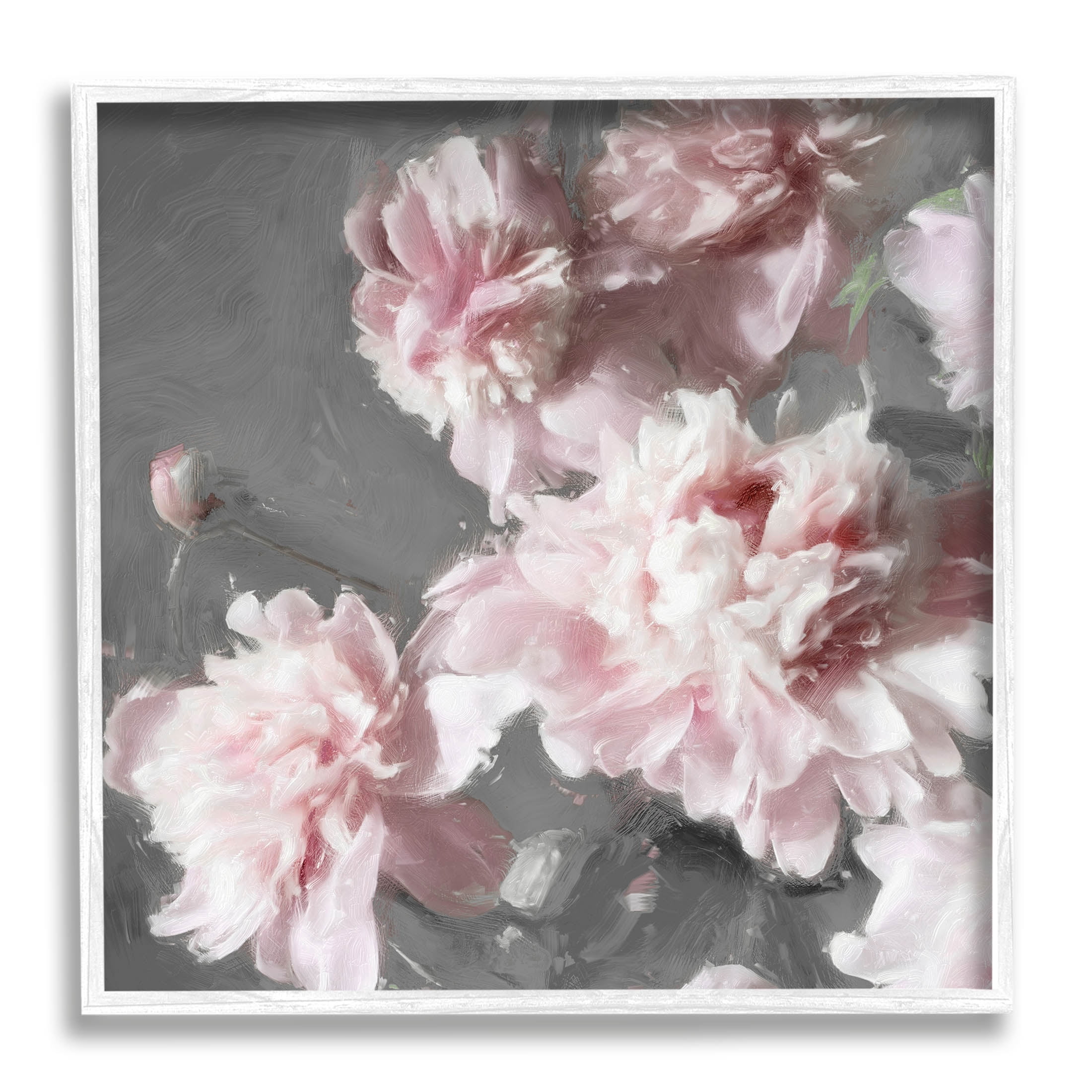Pink Carnation Buds Blooming Botanical & Floral Graphic Art White Framed Art Print Wall Art