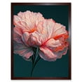 thumbnail image 1 of Pink Carnation Dark Teal Flower Abstract Floral Painting Art Print Framed Poster Wall Decor 12x16 inch, 1 of 5
