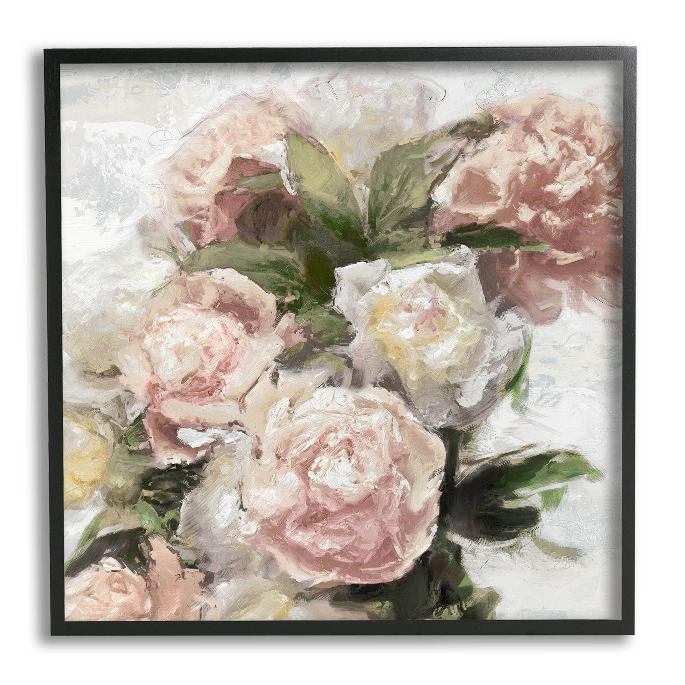 Pink Carnation Flower Blossoms Botanical & Floral Graphic Art Black Framed Art Print Wall Art