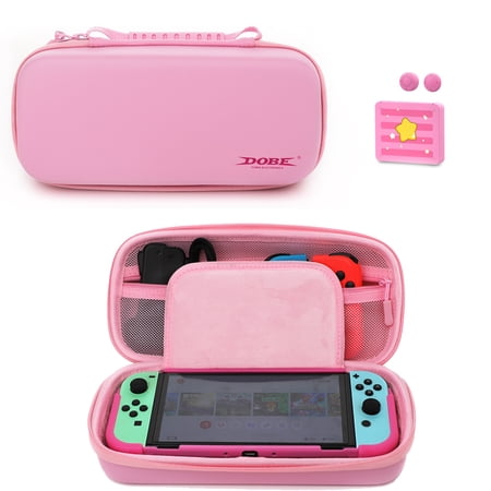 Pink Carrying Case for Nintendo Switch/Switch OLED For girl,Protective Storage Bag for NS Console & Accessories