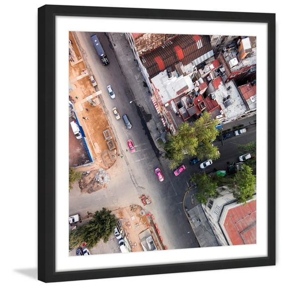 "Pink Cars" Framed Painting Print