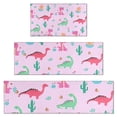 thumbnail image 1 of Pink Cartoon Dinosaurs Cacti Pattern Kitchen Rugs Sets Of 3,Kitchen Runner Rugs Non Skid Washable,Decorative Kitchen Floor Mats for Kitchen,Sink,Laundry,17"x30"+ 17"x47" + 17"x59", 1 of 6