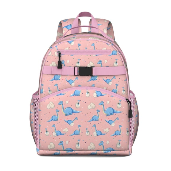 Pink Cartoon Dinosaurs Eggs Pattern Backpack for School,Cute School Bag,Schoolbag with Adjustable Shoulder Straps & Padded Back,15.25"x11.5"x5.25"