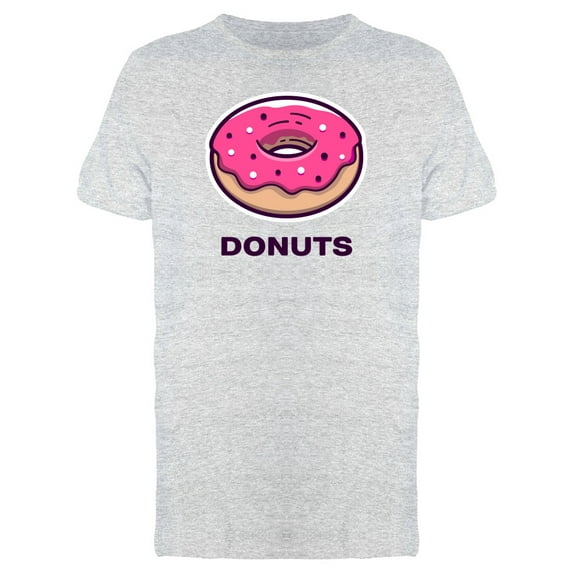 Pink Cartoon Donut T-Shirt Men -Image by Shutterstock, Male 3X-Large