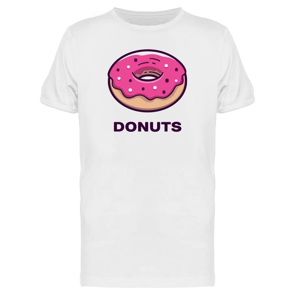 Pink Cartoon Donut T-Shirt Men -Image by Shutterstock, Male x-Large