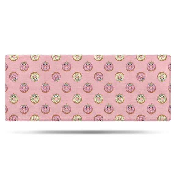 Pink Cartoon Donut Unicorn Pattern Bathroom Rugs Mat,Non Slip Microfiber Bathroom Rug,Rubber Backing,Soft Bathroom Mats for Bathroom Floor,Tub and Shower,60x24in(150x60cm)
