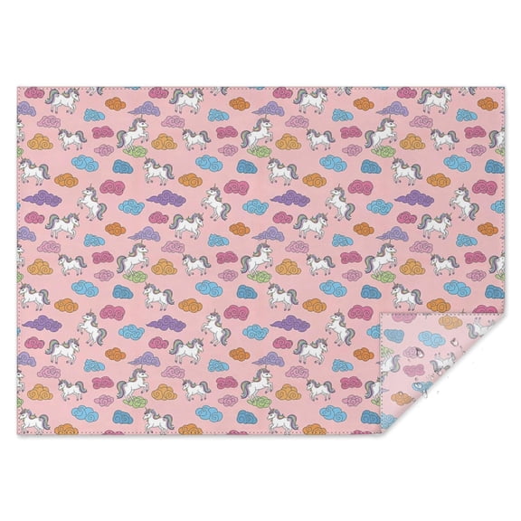 Pink Cartoon Unicorn Cloud Pattern Rectangle Tablecloth 60"x84",Waterproof Polyester Rectangle Table Cloth, Wipeable Spillproof Polyester Tablecloth for Dining, Camping, Indoor and Outdoor