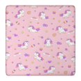 thumbnail image 1 of Pink Cartoon Unicorn Dessert Pattern Square Fitted Tablecloth with Elastic Edge,Square Table Cover,Washable Elastic Table Cover for Home Kitchen Party Decor 36"x36", 1 of 6