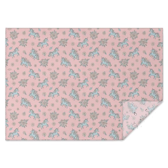 Pink Cartoon Unicorn Flower Pattern Rectangle Tablecloth 60"x84",Waterproof Polyester Rectangle Table Cloth, Wipeable Spillproof Polyester Tablecloth for Dining, Camping, Indoor and Outdoor