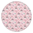 thumbnail image 1 of Pink Cartoon Unicorn Heart Flower Pattern Round Fitted Tablecloth with Elastic Edge,Dining Table Cover Waterproof,Outdoor Round Tablecloth for Camping,Dining,Indoor and Outdoor, 1 of 7