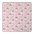thumbnail image 1 of Pink Cartoon Unicorn Heart Flower Pattern Square Fitted Tablecloth with Elastic Edge,Square Table Cover,Washable Elastic Table Cover for Home Kitchen Party Decor 36"x36", 1 of 6