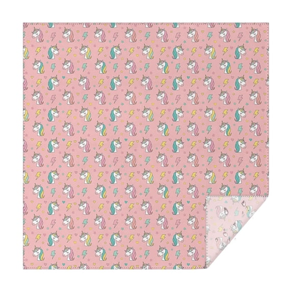 Pink Cartoon Unicorn Lightning Star Pattern Square Tablecloth,Waterproof Square Table Cover,Wipeable Spillproof Washable Table Cover for Home Kitchen Party Decor 60"x60"(152x152cm)