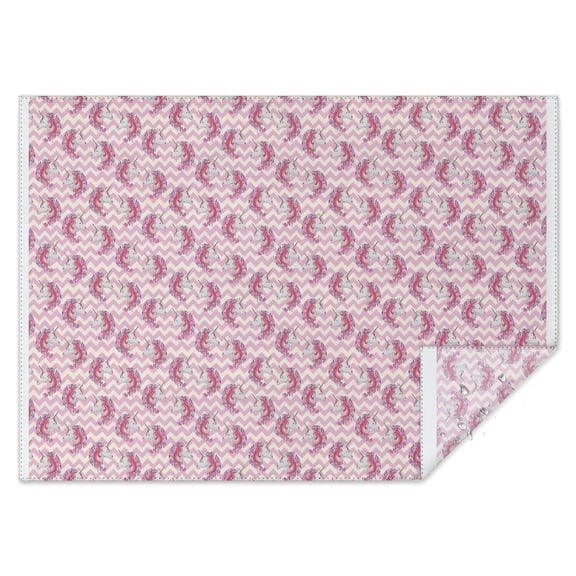 Pink Cartoon Unicorn Pattern Rectangle Tablecloth 60"x84",Waterproof Polyester Rectangle Table Cloth, Wipeable Spillproof Polyester Tablecloth for Dining, Camping, Indoor and Outdoor