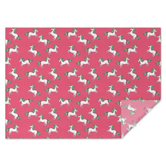 Pink Cartoon Unicorn Pattern Rectangle Tablecloth 60"x84",Waterproof Polyester Rectangle Table Cloth, Wipeable Spillproof Polyester Tablecloth for Dining, Camping, Indoor and Outdoor