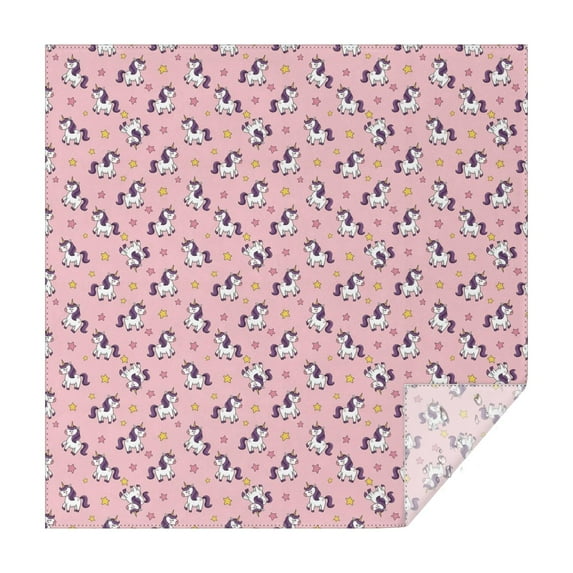 Pink Cartoon Unicorn Star Pattern Square Tablecloth,Waterproof Square Table Cover,Wipeable Spillproof Washable Table Cover for Home Kitchen Party Decor 60"x60"(152x152cm)