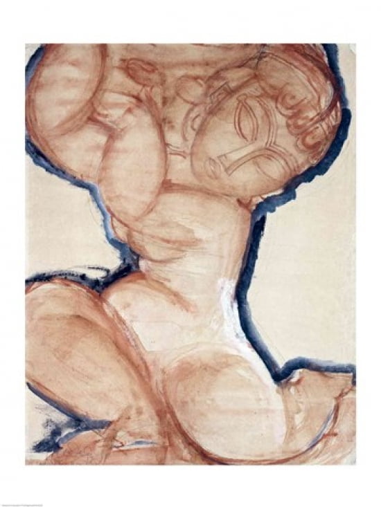 Pink Caryatid1913 Canvas Art - Amedeo Modigliani (18 x 24)