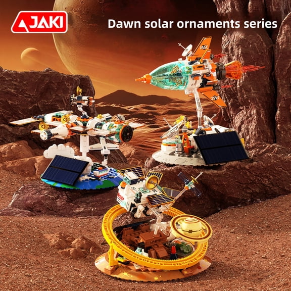 Solar Space Station Rocket Rover Building Blocks Kit, STEM Educational Toy for Kids 8-12, Solar Powered DIY Science Model, Birthday Gift for Boys Girls