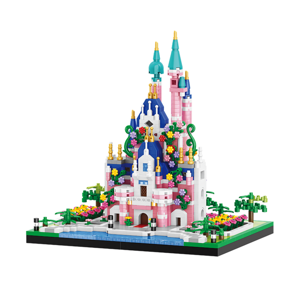Pink Castle Building Blocks Set, STEM Educational Toy for Girls, Birthday Christmas Gift
