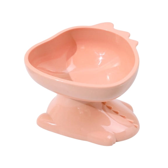 Pink Cat And Dog Bowl With Cervical Support For Healthy Eating Posture