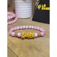 thumbnail image 1 of Pink Cat Eye Feng Shui Stretch Bracelet | 8mm Beaded Gift for Her, 1 of 5