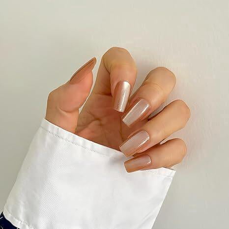 Pink Cat Eye Press On Nails Elegant Minimalist Fake Nails Sophisticated Whitening Look DIY Manicure Christmas Gift 1 PC