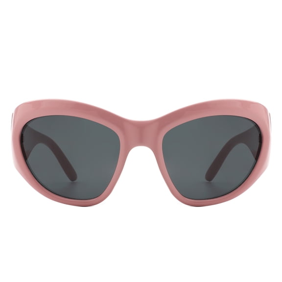 Pink Cat Eye Sunglasses - Dark Gray Lens UV400 Protection Fashion Shades for Casual Outdoor