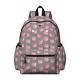 thumbnail image 1 of Pink Cat Head Gray Pattern Cute School Backpack with Padded Back and Adjustable Shoulder Straps 13.4"x11"x4.7", 1 of 5