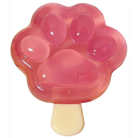 Pink Cat Paw Popsicle Squishy Fidget Toys for Adults Translucent Sensory Gadget Soft Tactile Office Desk Accessory Slow Rebound Pressure Relief Tool 1 Pack
