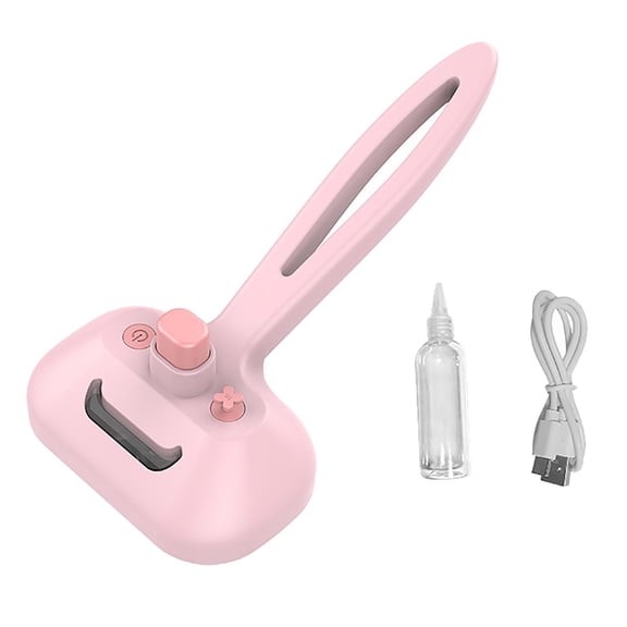 Pink Cat Steam Brush Self Cleaning, Electric Spray Comb 1 Pack 7.5 Inch, Pet Deshedding Tool, Tangled Hair Remover, Gentle Massage, Kitten Puppy Daily Care, Cute Gift