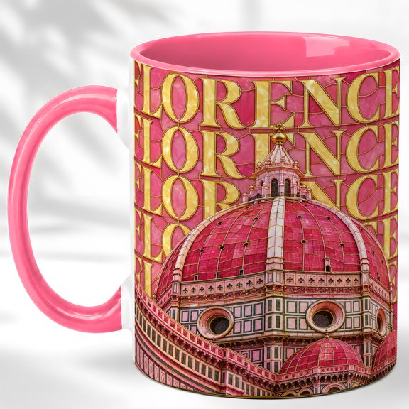 Pink Cathedral Dome Coffee Mug, City Landmark Mug, Ceramic 11 oz