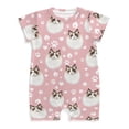 thumbnail image 1 of Pink Cats Love Paws Infant Romper One Piece for Baby Girl Cute Ragdoll Cats Paws Love Onesie Short Sleeve Summer Clothes, 1 of 6