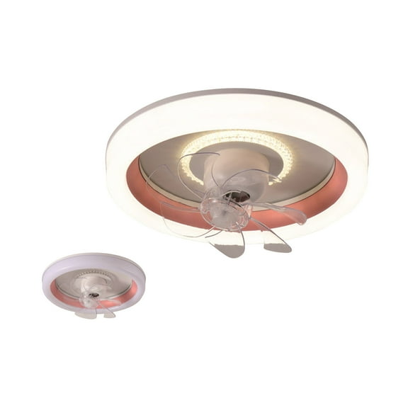 Pink Ceiling Fan With Light 360° Oscillating Fan Remote Control Fan Light For Bedroom Living Room Restaurant 18.9 X 18.9 X 7.5In