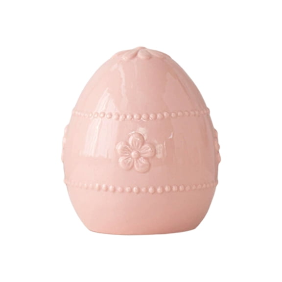 Pink Ceramic Easter Egg Ornament Series For Home Living Room Desktop Decoration Crafts Tabletop Shelf Decor 4.3X3.6 Inches