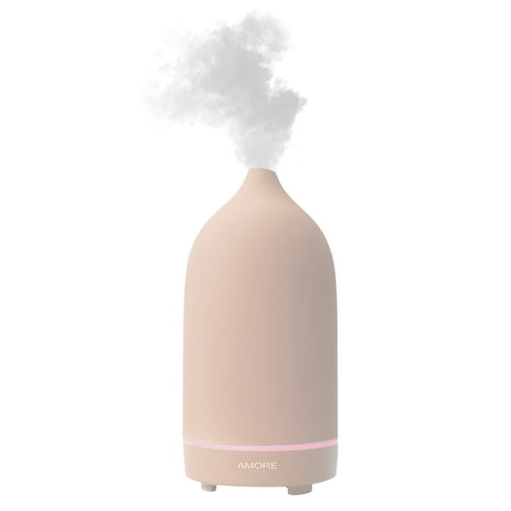 Pink Ceramic Ultrasonic Aromatherapy Essential Oil Diffuser