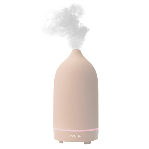 Pink Ceramic Ultrasonic Aromatherapy Essential Oil Diffuser