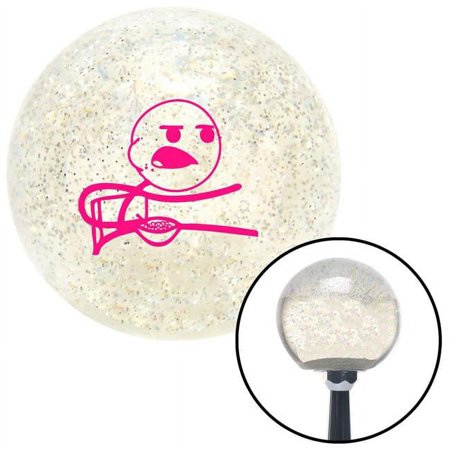 Pink Cereal Guy Clear Metal Flake Shift Knob with M16 x 1.5 Insert Shifter Auto Brody