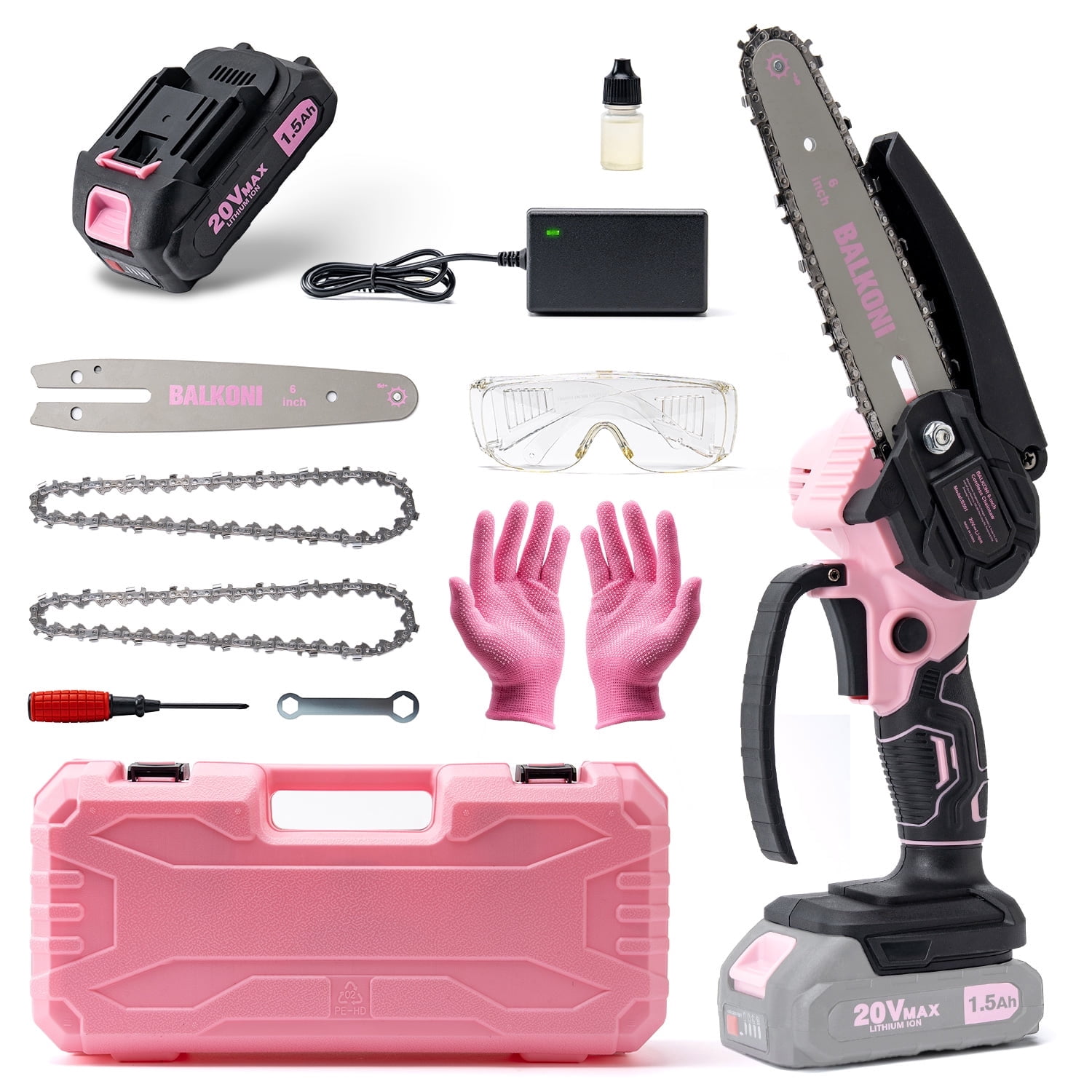 6 Inch Mini Cordless Electric Chainsaw Battery Powered, For Wood/Trees Trimming