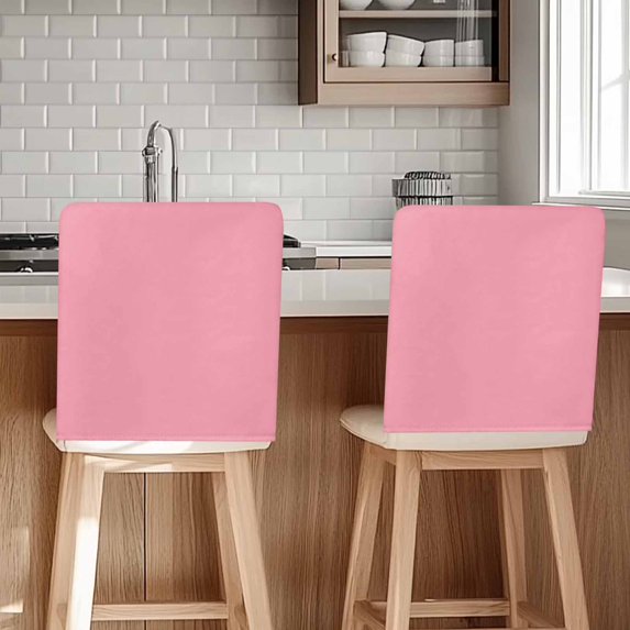 Pink Chair Back Cover for Dining Room Set of 6, Pure Pink Removable Kitchen Chair Slipcovers, Washable Seat Protector for Restaurant Party Banquet Wedding Décor