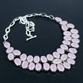 thumbnail image 1 of Pink Chalcedony Oval Gemstone 925 Sterling Silver Jewelry Necklace 18" VJ 161, 1 of 4