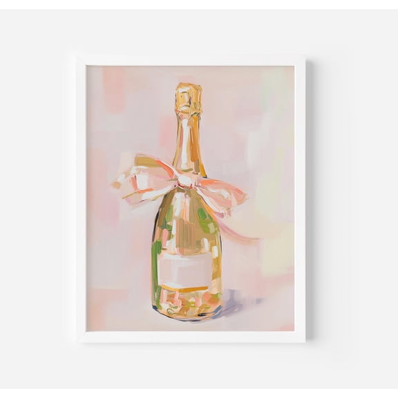 Pink Champagne Bottle Poster Retro Bar Cart Poster, Unframed Poster Size 24x36 F03.1.19l939